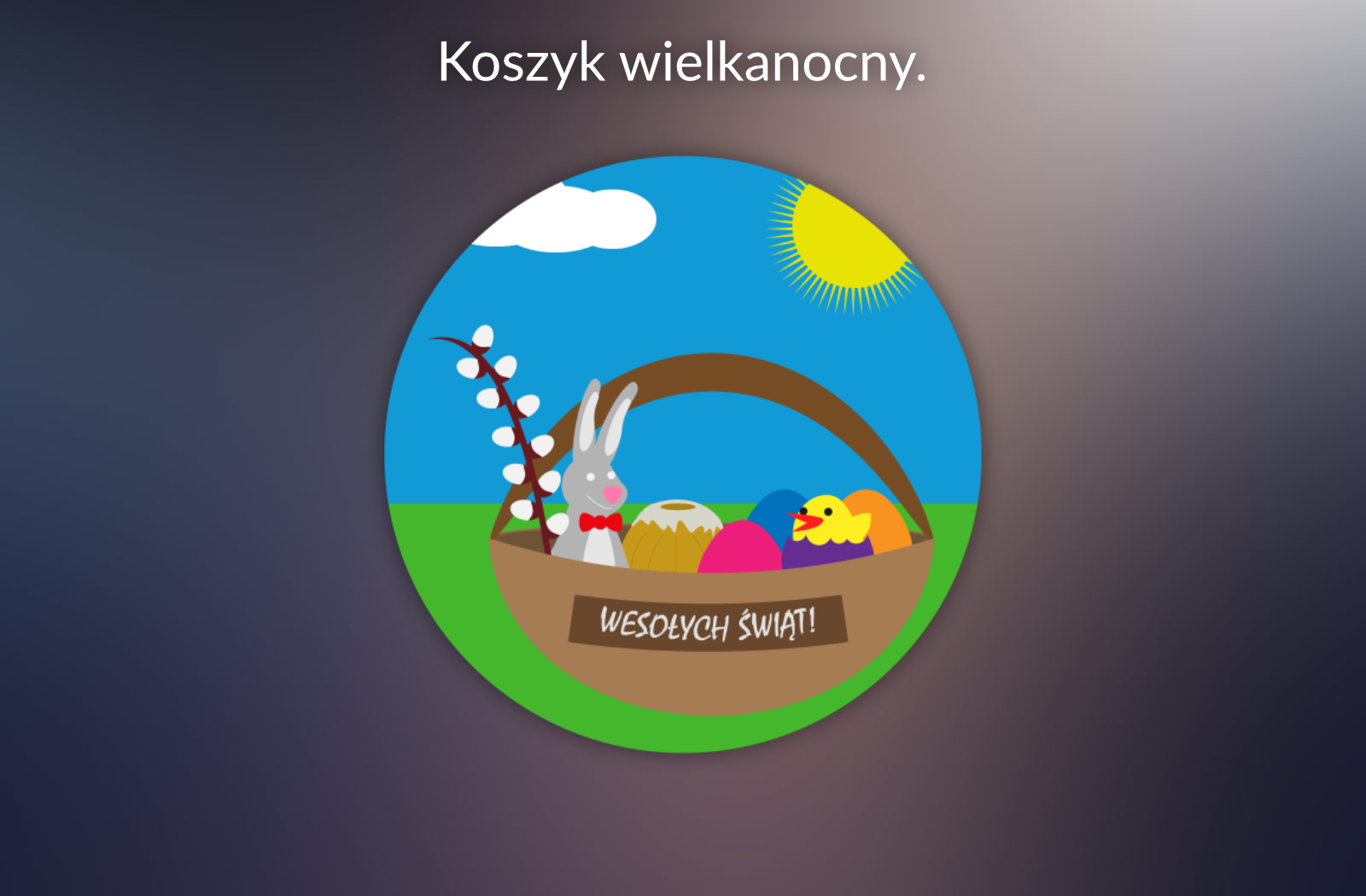 Przykładowy projekt koszyka wielkanocnego (Wykonano w Adobe Ilustrator)